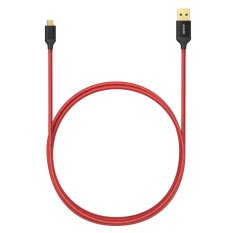 Anker 3ft / 0.9m Nylon Braided Tangle-Free Micro USB Cable for Android/Windows/Phones/Tablets (Black/Red) (Intl)