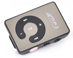 Audio C-Logo MP3 Player TF card with Small Clip Silver - Black