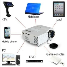 Aukey Home Cinema Theater 1080P HD LED Projector AV TV SD HDMI