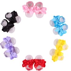 Baby Infant Shoes Barefoot Sandals Bow Flower Pre-walker Shoes for 0 - 3 Years Old Kids Assorted Color 5 Piece