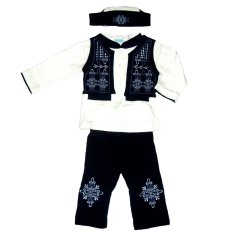 Baby Talk Baju Koko Rompi 4in1 Baju Setelan Muslim Anak Laki - Laki - Dongker