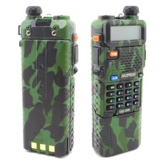BAOFENG Dual Band UV5R Handheld Two Way Radio UHF/VHF 136-174/400-480Mhz 128 Channels FM Ham walkie talkie Transceiver + Upgrade Version 3800mah Battery + Free Earpiece, Built-in VOX Function (Green) (Intl)