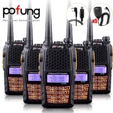 Baofeng Pofung 5PCS UV-6R UHF/VHF Dual-Band Dual Display 136-174/400-520MHz High Power 5W/1W Two-Way radio Walkie Talkie Transceiver with 5PCS ,BF-S112 Speaker+Programming Cable (Intl)