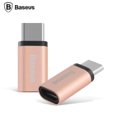 Baseus Micro USB To Type-C Adapter Converter Charging Data Sync For Samsung Note7 HTC10 Huawei P9 Xiaomi 5 4c LG G5 Nexus 5X 6P(Rose gold)