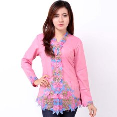 Batik Distro BA6918 Kebaya Wanita Lengan Panjang Warna - Pink