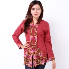 Batik Distro BA6919 Kebaya Wanita Lengan Panjang Warna - Merah