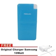 Bcare Power Bank 7800mAh Micro USB Output Cable - Biru + Gratis Charger Samsung 10Watt