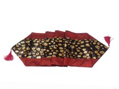 Beautiful Home - Table Runner / Taplak Meja 33 cm x 150 cm Satin Full Manik - Maroon