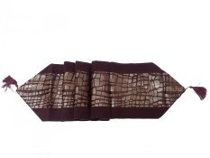 Beautiful Home - Table Runner / Taplak Meja 33 cm x 180 cm Bludru Macan Kotak - Dark Brown