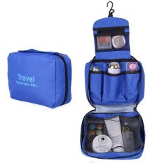 Best Korean Travel Bag Organizer Toiletries/ Tempat Kosmetik / Alat Mandi - Biru
