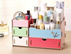 Best Rak Kayu Kosmetik 03 Kupu Cosmetic Stationary Alat Tulis Organizer - Kombinasi Warna