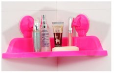 Best Rak Segitiga Organizer Kamar Mandi/ Dapur/ Tempat Bumbu Organizer Sudut 02 - Pink Fanta