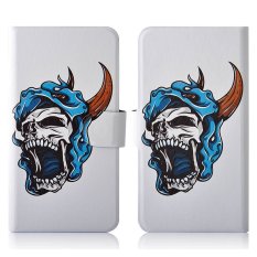 Blue Horn Skull PU Leather New Flip Case Cover For LG Optimus L9 P760 P765