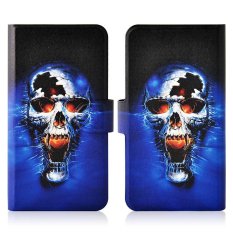 Blue Skull Roar PU Leather New Flip Case Cover For LG Optimus L9 P760 P765