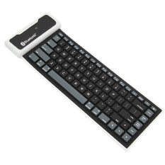 Bluetooth Wireless Flexible Folding Roll Up Silicone Waterproof Keyboard (Black)