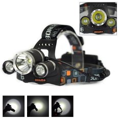 Boruit JR-3000 Super Bright 5000 Lumen 3x XML T6 LED 4-mode Headlamp Bicycle Headlight Flashlight Head Lamp By 2x 18650 For Outdoor Camping