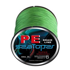 Braided Fishing Line 500m 8 Strands Super Strong Multifilament PE Fish Line 60LB (Green)