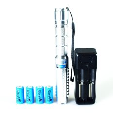 Briday 890 Blue Laser Pointer Laser Pen Strong Powerful Pointer Presenter Silver - Battery & Charger Included(INTL)