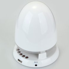 Bullet Shape MIC Wireless Bluetooth Music Speaker Built-in FM Radio with 7-Color Breathing Light for iPhone 6 / 6 Plus 5S 5C 5 4S 4 Computer Cellphone (White)