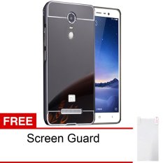 Calandiva Xiaomi Redmi Note 3 Mirror Backcase with Metal Bumper - Hitam + Gratis Screenguard