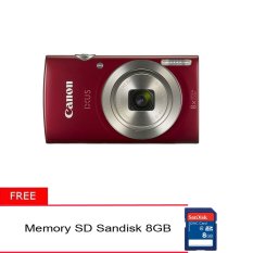 Canon IXUS 175 - 20MP - 8x Optical Zoom - Merah + Gratis Memory 8GB