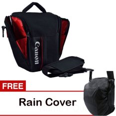 Canon Tas Kamera Selempang Segitiga - Hitam + Gratis Jas Hujan Kode S