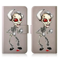 Cartoon Blood Skull PU Leather New Flip Case Cover For Nokia E71 - INTL