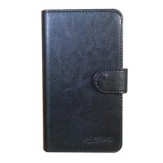Case Book Cover Casing untuk Lenovo S856 - Hitam + Gratis Clear Screen Protector