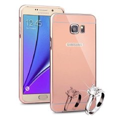 Case Bumper untuk Samsung Galaxy Note 3 N900 Hardcase 2 in 1 Slide Mirror Backcase Aluminium Casing Sliding Cover - Rose Gold