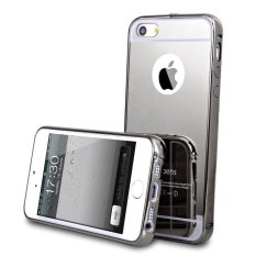 Case For Iphone 5 / 5S / 5SE Bumper Chrome With Backcase Mirror Slide - Hitam