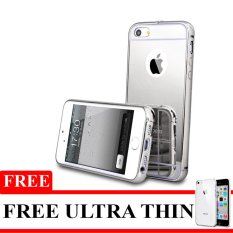 Case For Iphone 5 / 5S / 5SE Bumper Chrome With Backcase Mirror Slide - Silver + Free Ultrathin