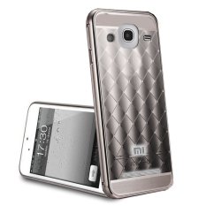 Case For Samsung Galaxy J7 Elegant Mirror Metal Bumper Diamond Series Sliding - Abu-abu