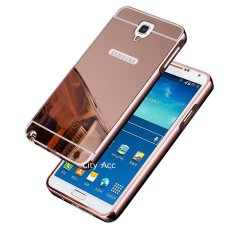 Case for Samsung Galaxy Note 3 Neo ( N750/N7505 ) Alumunium Bumper With Mirror Backdoor Slide- Rose Gold