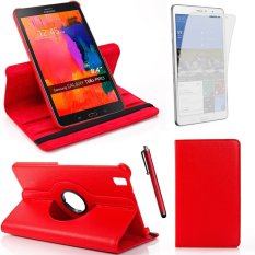 Case for Samsung Galaxy Tab Pro 3 8.4 inch SM-T320 T325 T321 360 Degree Rotation PU Leather Case - Red - Intl