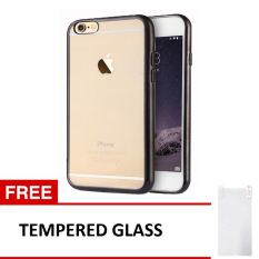 Case iphone 5/5S/SE Softcase List Chrome- Hitam + Gratis Tempered Glass