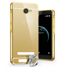 Case Smartfren Andromax A Bumper Mirror Slide - Emas