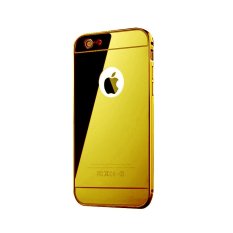 Case Untuk Iphone 5/5s Backcase Alumunium Bumper With Mirror Backdoor Slide - Emas