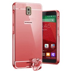 Case untuk Samsung Galaxy Note 3 Alumunium Bumper With Mirror Backdoor Slide - Rose Gold