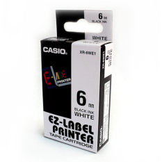 Casio Label XR-6WE1 6mm Black On White