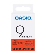 Casio Label XR-9FOE 9mm Black On Fluorescent Orange