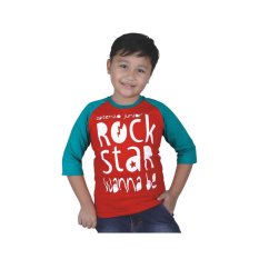 Catenzo Junior Baju Kaos Raglan Anak Laki-Laki - Merah - CPS 033