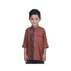 Catenzo Junior Baju Koko Anak Laki-laki / Baju Muslim Anak Laki-laki CDH 113 Cokelat - CJR Muslim - Brown