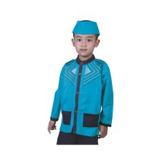 Catenzo Junior Baju Koko Anak Laki-laki / Baju Muslim Anak Laki-laki CHI 241 Biru - Blue