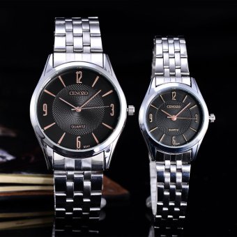 cenozo jam tangan pria wanita silver black cenozo jam tangan pria wanita silver black