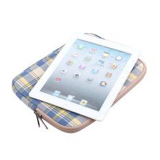 Check Pattern Colored Geometry Shape Canvas Fabric 13 Inch Laptop Sleeve Macbook / Macbook Pro / Macbook Air Sleeve Case Dell / Hp /Lenovo/sony/ Toshiba / Ausa / Acer /Samsun Ultrabook Bag Cover(Blue Yellow) (Intl)