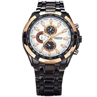 curren jam tangan pria analog sports casual steel silver black gold curren jam tangan pria analog sports casual steel silver black gold