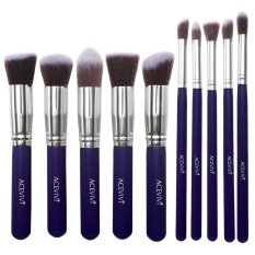 Cyber Acevivi 10pcs Makeup Brushes Kit Tools Essential Kit Foundation Blending Cosmetic Brushes Set (Purple)