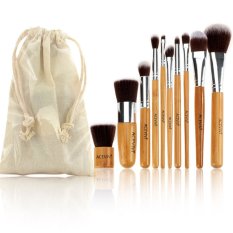 Cyber New Fashion Professional 10pcs Soft Cosmetic Tool Makeup Brush Set Kit with Pouch Beige
