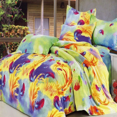Depo Sprei dan Bed Cover Feather Paint Sateen Jepang