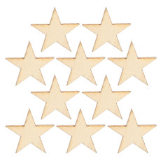 DIY 10PCs Wooden MDF Star Embellishment Decor Scrapbooking Craft Card Making New (Intl)